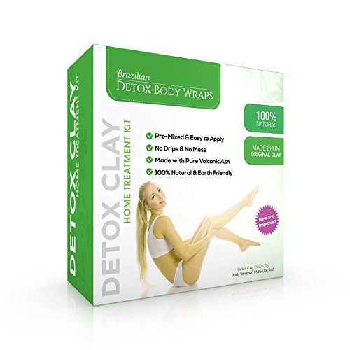 Detox Body Wrap Weight Loss (6 Applications) – Brazilian Silky n' Slim Volcanic Clay Organic Body Wrap Home Spa Treatment. Reduce Cellulite, Psoriases & Stretch Marks will Heal You from Inside