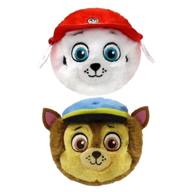 TY Paw Patrol Chase und Marshall Bouncy Balls 2er-Set – Weiche Plüschtiere für Kinder – Kuschelige Sammelfiguren – Lustiges Geschenk für Jungen & Mädchen