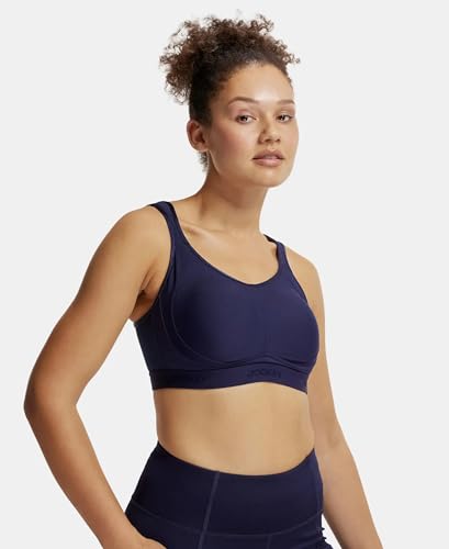 Image of Jockey MI11 Women Wirefree Non Padded Microfiber Elastane Stretch Full Coverage Active Sports Bra with StayDry Treatment