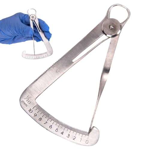 Calibrador de medición de metal - Medidor de medición de acero inoxidable de alta precisión | Herramienta para dentistas, orfebres y profesionales de la medición | Pie de rey triangular para m