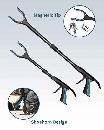 7-Piece Hip Replacement Recovery Kit, 2 Pcs Foldable Grabbers (32" & 23") With Shoehorn, Sock Aid Device, Dressing Aids Stick For Elderly, Button Hook, Leg Lifter, Long Handled Bath Sponge #TOP1