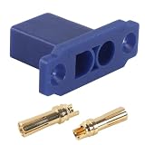 Ticha EC5E-M - Connettore per montaggio a pannello, 50 A, 500 V, in ottone placcato oro, EC5, con flangia di montaggio, per uso RC e industriale