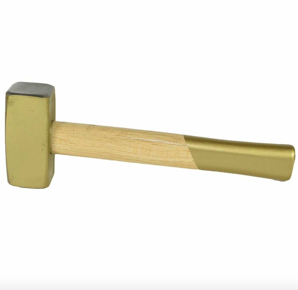 Dunnet Tools 1KG Gold Head Lump Hammer - Heavy Duty Hardened Carbon Steel Face With Wooden Handle for Stoning and Sledge Work