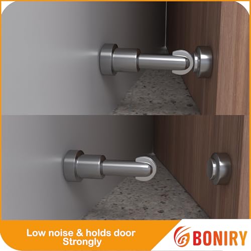 Image of Boniry Premium Magnetic Door Stopper | Durable, Stylish & Rustproof | Protects Doors | Strong Hold, Easy Installation, Perfect for Home & Office Use (4, Satin Black)