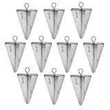 Fishing Weights Pyramid Sinkers Kit Bullet Fishing Weights Sinkers for Ocean Saltwater Surf Fishing - Essential Tackle Set in 1oz, 2oz, 3oz, 4oz Sizes