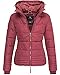 Produktbild Marikoo Damen Jacke Stepp Jacke Kapuze abnehmbar Outdoor Jacket SLE (S, Bordeaux)