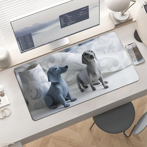 Desk Pad Protector Extendido 24x12 Pulgadas Diseño Perro miniatura 6