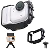 Camera Cage for Insta360 Go Ultra,ABS Adapter Frame Camera Protective Case with 1/4-inch Threaded Hole/Cold Shoe Groove, it can be Connected to a Tripod (Black)