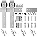 SMARTSTANDARD 5 Feet Brushed Nickel Barn Door Hardware Kit-Heavy Duty Sliding Track-Smoothly and Quietly-Easy to Install-Fit 30