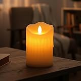 coku Flameless LED Pillar Candle with Flickering Flame | LED Moving Flame Candles Light | Battery Operated Electric Candle Light for Home Décor, Diwali, Christmas, Wedding Decoration (3'X5')