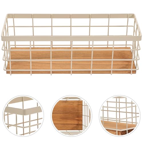 Cesta de almacenamiento de diseño elegante en hierro blanco robusto 8