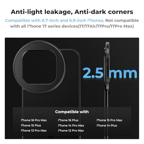 Image of K&F Concept 6.7 inch Magnetic Lens Filter Mount Adapter with 67mm Variable ND2-32 Filter Compatible with iPhone, Compatible with 16 /15 /14 /13 /12 Pro Max, 16 /15 /14 Plus