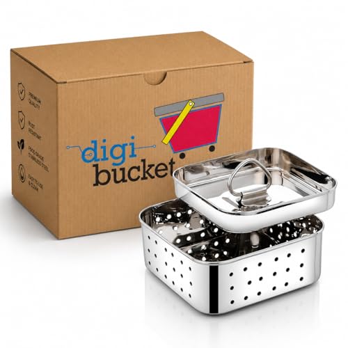 Image of Stainless Steel Paneer Maker Mould Press 650ml | Small Size Paneer Mould | Square Paneer Press Machine | Paneer Making Box | Paneer Strainer for Kitchen
