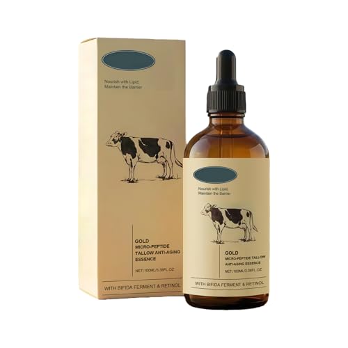 1Pcs Retinol Golden Micro Peptide Tallow Serum Tallow-Based Facial Essence with Peptides Daily Skin Conditioning & Moisture Support 100ml/3.38FL OZ