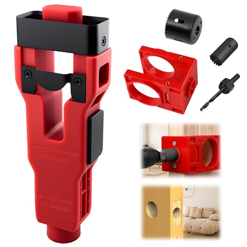 KwonfaiDelil Door Latch Mortise Tool - Door Lock Installation Kit & Mortise Tool with Precision Jig for 1-3/4" & 1-3/8" Standard Doors, Positioning Template for Easy DIY & Professional Installation