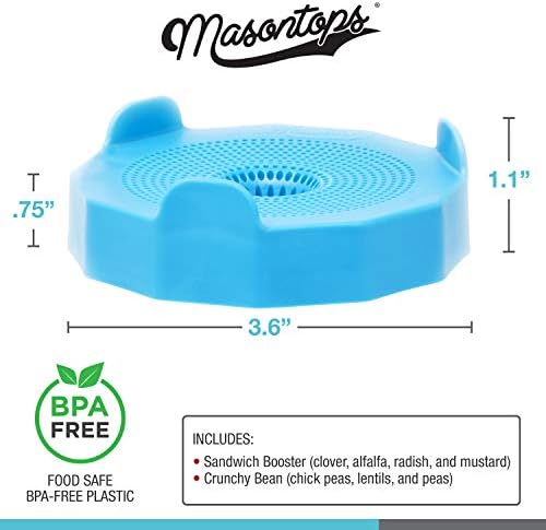 Masontops Bean Screen Sprouts Growing Kit - Sprouting Lids & Sprout Mixes Microgreens Growing Kit - Sprouting Kit Wide Mouth Mason Jar Strainer Lid — view 6