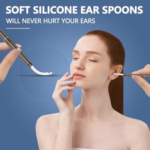 Evnrh Ear Vacuum Wax Remover Replacement Ear Spoons, 10 Pcs Replacement Silicone Ear Spoons For Ear Wax Vacuum, Soft Ear Wax Removal Vacuum, Reusable Ear Wax Vacuum Removal, Electric Ear Vacuum #TOP2