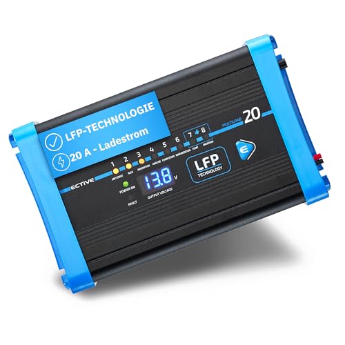 Preisvergleich Produktbild ECTIVE - Multiload 20 LFP Batterieladegerät 20A 12V für Lithiumbatterien - Autobatterie Ladegerät 8 Ladestufen & LED Anzeige - Batterieladegerät mit Sicherheitsfunktionen für Auto, Motorrad, LKW UVM.