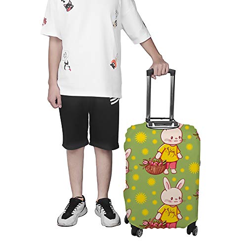 Housse de protection pour valise Ruchen évite les rayures et vols de bagage lapin vert - 4
