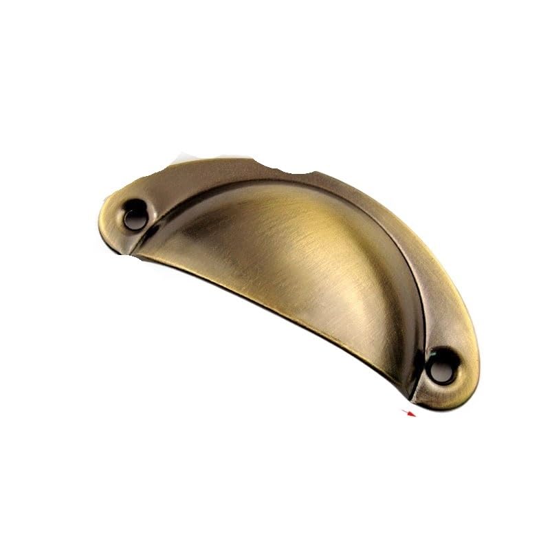 Maniglie for armadietti a conchiglia retrò in ottone antico da 20 pezzi(Brushed Green Bronze)