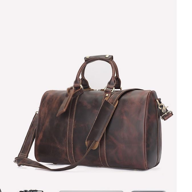 European and American retro leather luggage bag large capacity portable travel bag storage bag(2)3