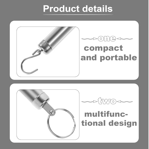 Homsfou Peson MéCanique Mini Balance À Crochet Pour Bagages ÉChelle De Poids Portable Avec PoignéE Anneau 15.50 Cm Argent Pour Voyage Cuisine Et PêChe – vue 6