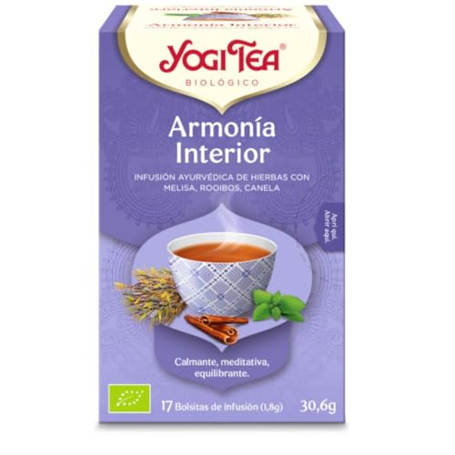 Yogi Tea, Armonía Interior - Infusión Ayurveda - Sin cafeína - 17 bolsitas (30,6g)
