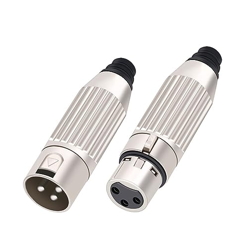 Conector XLR de aluminio robusto y 3 pines macho hembra negro modelo D1033 3