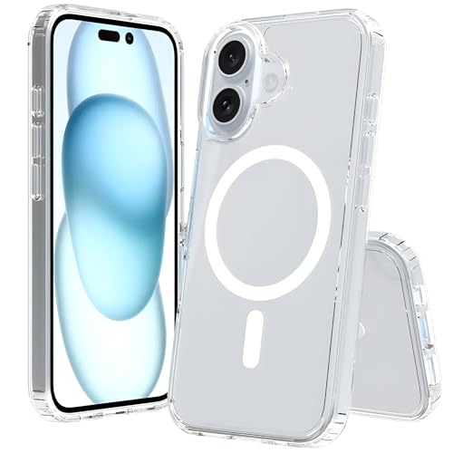 Image of Back Cover Case for iPhone Offers Mag-Safe Compatibility | Crystal-Clear Design | Camera Protection | Durable PC & TPU Construction (Transparent, iPhone 16 Plus)