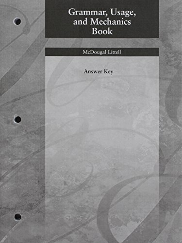 Grammar, Usage, and Mechanics Book: Answer Key, Grade 11