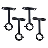 KXLIFE Ceiling Curtain Rod Brackets, Ceiling & Wall Mounted Outdoor 1 inch Curtain Rod Holder (Set o