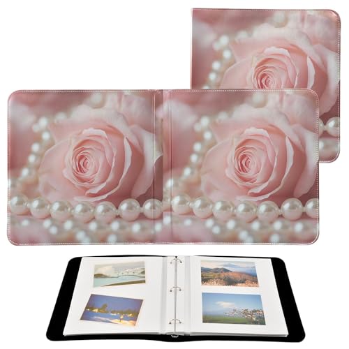 Álbum de fotos adhesivo DIY Scrapbook con impresión de rosas y perlas, 3 anillos, 40 páginas, 8x10 para recuerdos miniatura 2