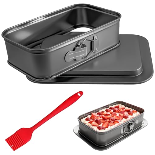 Rechteckige Springform mit abnehmbarem Boden kleiner Pinsel, 28 x 18 cm Rechteckige Backform mit Antihaftbeschichtung, Tiramisu-Backform Kuchenblech eckige Kuchenform - ideal für Kuchen Torten