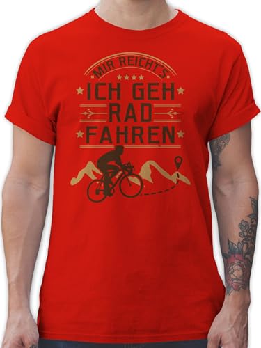 T-Shirt Herren - Eishockey - Mir reicht's Rad Fahren - S - Rot - Hockey MTB t Shirt Geschenk radfahr Tshirt Fahrradfahrer Shirts fahr für männer Funshirts Tshirts Kurzarm Men Baumwolle Fun Mann