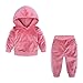 TT- Weihnachten Geschenk 2PCS Baby Kinder Jungen Mädchen Hoodie Outfits Mode Hooded Sweatshirt + Hose Herbst Winter Trainingsanzug Kleidung Set Outfit Kleidung 18 Monate-8 Jahre (Pink, 12-18 Months)