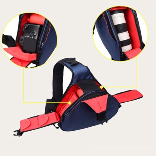 Bolso de hombro para cámara DSLR triangular e impermeable en color negro para viaje 6