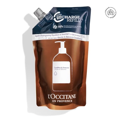 Image of L'Occitane Gentle & Balance Conditioner Refill, 500 ml | Sulphate Free| Lavender Essential Oil | For All Hair Types (Pack of 2)