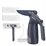 Samako CrystalClear Fensterreiniger 3-in-1 – Akku-Fenstersauger mit Sprühfunktion – Abnehmbarer Tank – inkl. 2 Mikrofasertücher