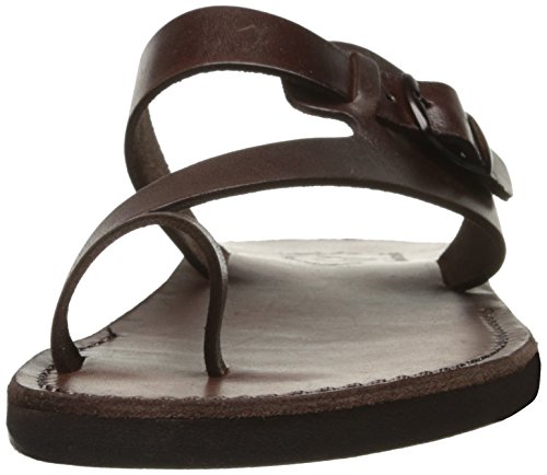Abner - Leather Metal Buckle Sandal - Brown #TOP1