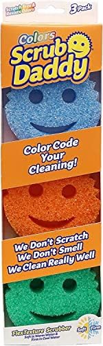 Scrub Daddy Color Sponge - Scratch-Free Multipurpose Dish Sponge Color Variety Pack - BPA Free & Made with Polymer Foam - Stain, Mold & Odor Resistant Kitchen Sponge (3 Count)