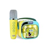 Altavoz DE Karaoke INALÁMBRICO con MICRÓFONO Y Luces LED Bob Esponja Compatible con Cualquier Fuente DE Sonido Bluetooth