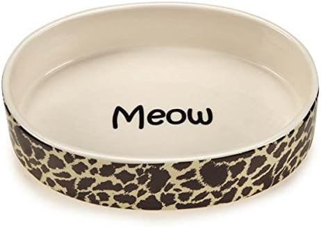 SAVVY TABBY Wild Time Cat Dish, Brown, 10-Ounce
