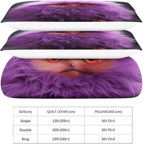 Housse de couette 220x240cm violette Mignon Fluffy-Ball lit double