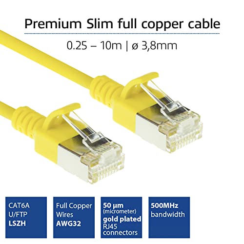 ACT CAT6a Network Cable, U/FTP LSZH LAN Cable, Thin 3.8 mm Slimline, Flexible Snagless CAT 6a Cable with RJ45 Connector - Image 2