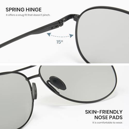 Image of Cyxus Aviator Sunglasses for Men Polarized UV400 Protection 1489 | Anti Glare,Davos Style,Military Pilot Sunglasses,Ideal for Driving Hiking Travel Outdoor Activities