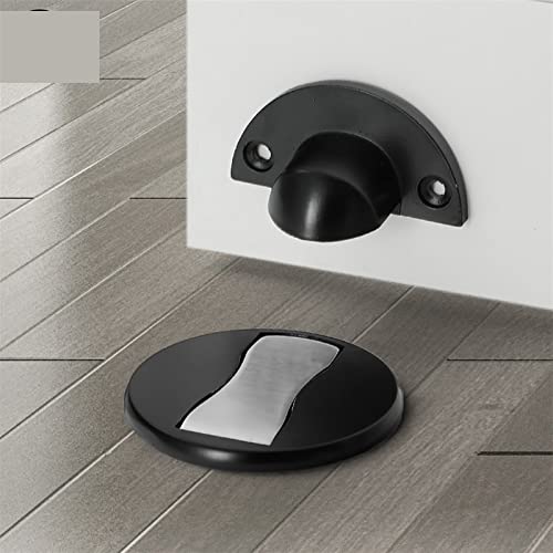 Tope de puerta magnético oculto de acero inoxidable para suelo en color negro 8
