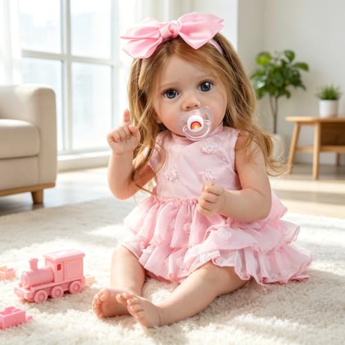 KSBD Reborn Baby Dolls Girl - 20 Inch Realistic Baby Doll Lifelike Newborn Real Life Baby Dolls with Soft Vinyl Body & Toy Accessories, Gift for Kids Age 3+