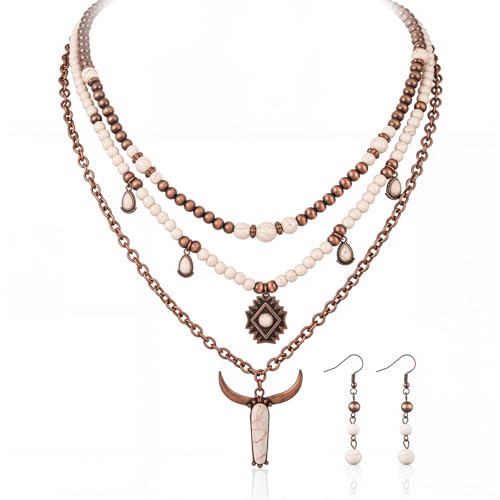 Rustic Couture's Western Jewelry Set for Women Cowgirl Vintage Western Necklace Earring