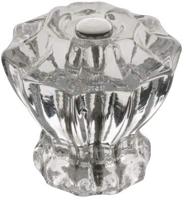 Depression Era Fluted Classic American Clear Glass Drawer Knob | Diameter: 1 1/2" | Handle for Antique Cabinet Door, Dresser Drawer, Desk | Reproduction Furniture Hardware | DK12-GC