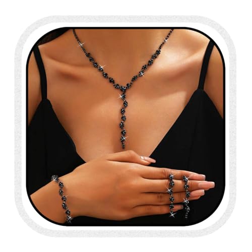 Unicra Conjunto de joyas de plata para bodas y graduación, collares y pendientes de novia, pulsera formal, joyería de moda para mujeres y novias